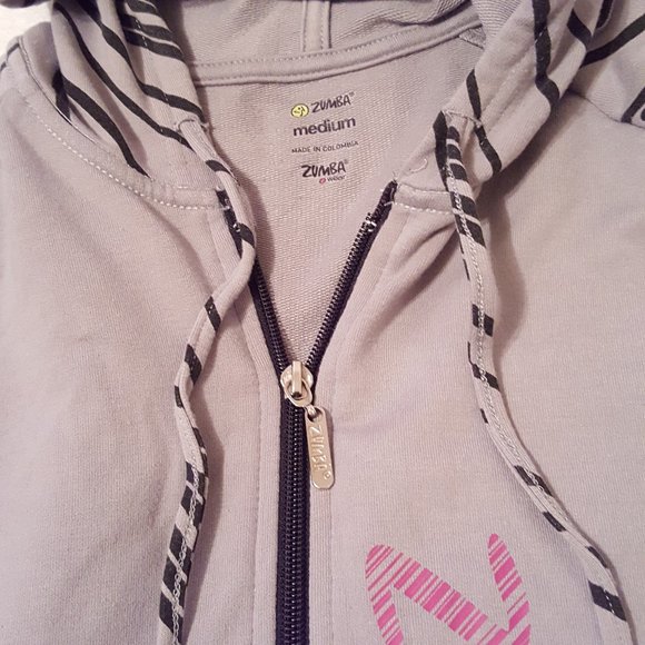 Zumba Hoodie Feel the Music Grey, Med - Picture 4 of 10